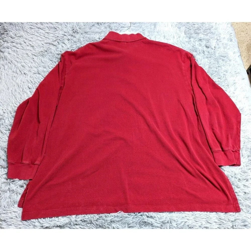 VINTAGE Polo Ralph Lauren Polo Shirt Men 3XB Big Preppy Long Sleeve Red Pony